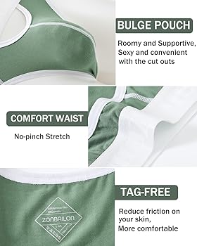 ZONBAILON Sexy Underwear for Men Silk Bulge Pouch Briefs Open